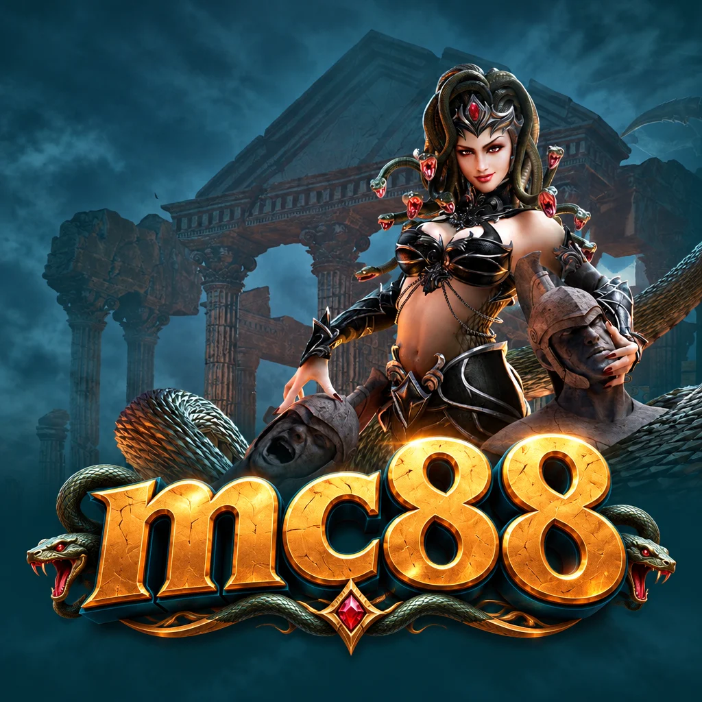 mc88 Medusa 2 menampilkan karakter Medusa dengan rambut ular di kuil kuno